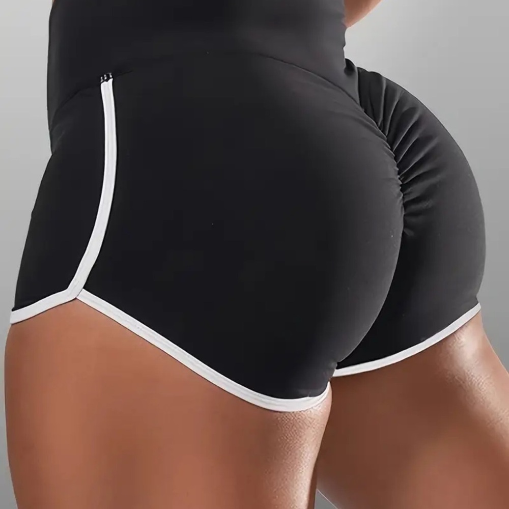 🆕Women'sHighWaistYogaShorts Black Size:Large didn’t comewithtags) ordered online - Picture 2 of 4